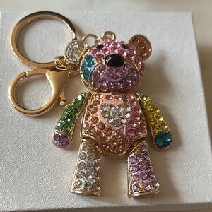 Multicolor Crystal Teddy‎ Bear Keychain